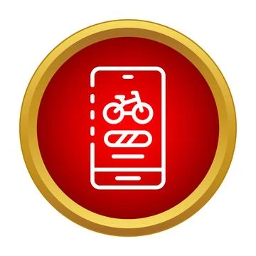 Smartphone displaying bike sharing application interface イラスト素材