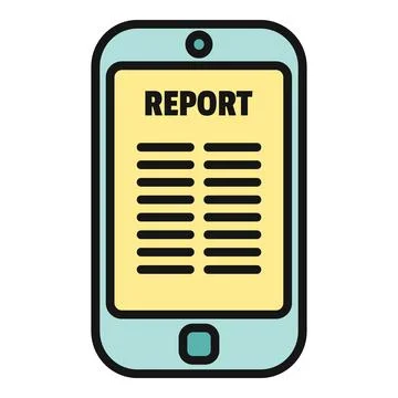 Smartphone displaying business report document for data analysis Stockillustratie