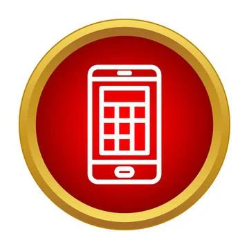 Smartphone displaying calculator application flat icon design Stock Illustration