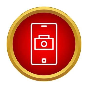 Smartphone displaying camera application icon on screen Stock Illustration