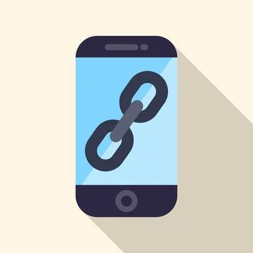 Smartphone displaying chain link symbol for connectivity Stock Illustration