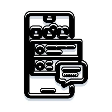 Smartphone displaying chat application with message notification Stock Illustration