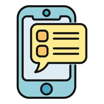 Smartphone displaying chat message notification icon Stock Illustration