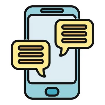 Smartphone displaying chat messages communicating online through app Stock Illustration