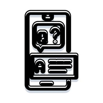 Smartphone displaying chat messages with question and answer Stock Illustration