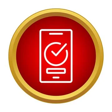 Smartphone displaying check mark for successful verification Stock Illustration