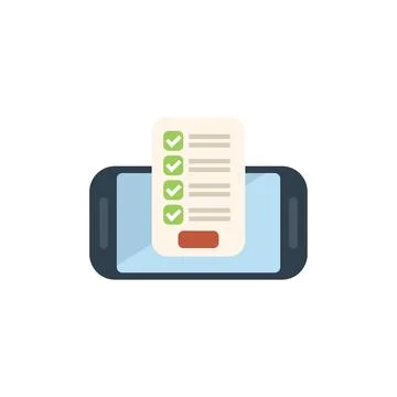Smartphone displaying checklist for approving document Stock Illustration