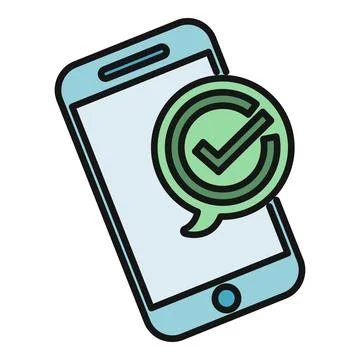 Smartphone displaying checkmark notification for successful digital transacti Stock Illustration