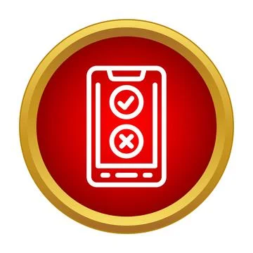 Smartphone displaying choice icons, checkmark and cross Stock Illustration