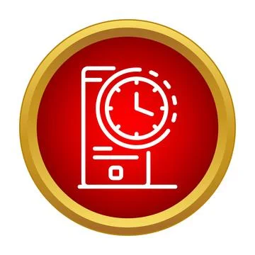 Smartphone displaying clock icon for time management application イラスト素材