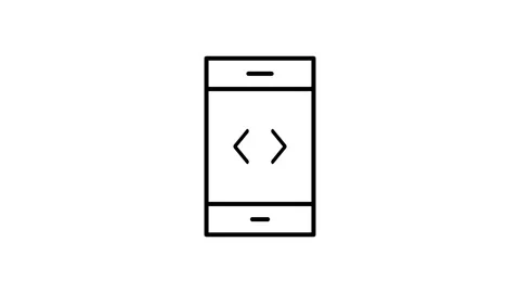 A smartphone displaying a code symbol, representing programming or software.. 動画素材 333102656