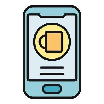 Smartphone displaying coffee shop ordering application 스톡 일러스트