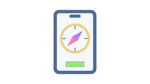 A smartphone displaying a compass icon on its screen, indicating navigation.. Stock Footage 332452804