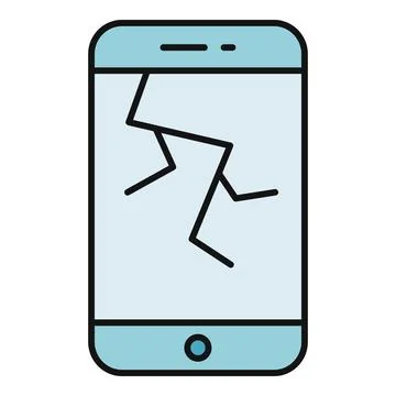 Smartphone displaying cracked screen requiring professional repair Stock Illustration