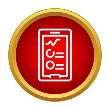 Smartphone displaying data analytics dashboard icon concept Stock Illustration