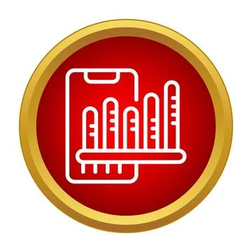 Smartphone displaying data analytics marketing growth icon Illustrazione stock