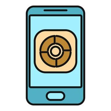 Smartphone displaying data chart analytics application icon Stock Illustration