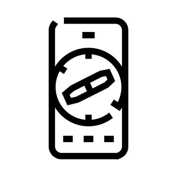 Smartphone displaying digital compass app for navigation Illustrazione stock