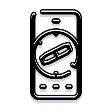 Smartphone displaying digital compass application for navigation Stock Illustration
