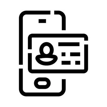 Smartphone displaying digital id card for identity verification Stock Illustration