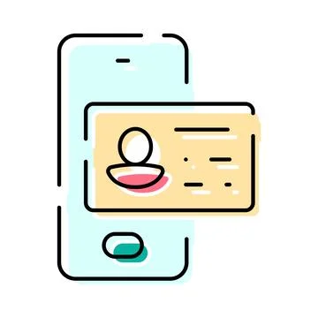 Smartphone displaying digital identity, mobile id card concept Stock Illustration