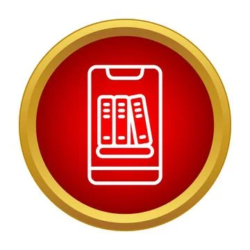Smartphone displaying digital library icon for mobile education イラスト素材