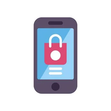 Smartphone displaying digital lock for data protection Stock Illustration