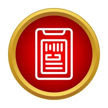 Smartphone displaying digital ticket with barcode icon Stock Illustration