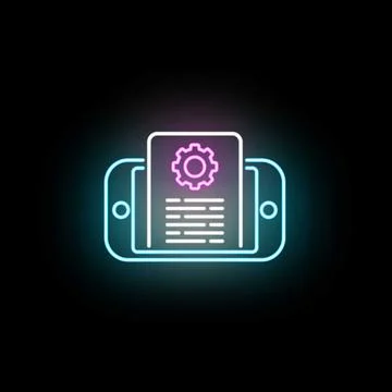 Smartphone displaying document settings and optimization gear イラスト素材