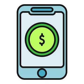 Smartphone displaying dollar icon for mobile payment Stock Illustration