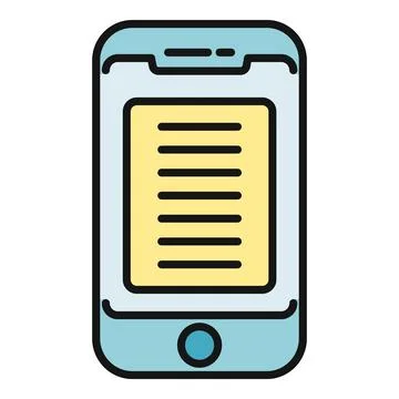 Smartphone displaying e book content icon for digital reading Stock Illustration