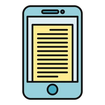 Smartphone displaying ebook or digital document content Illustrazione stock