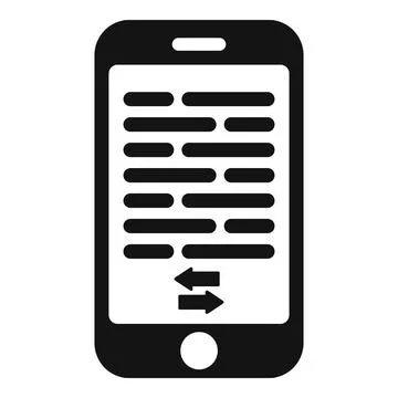 Smartphone displaying editable text with double arrow cursor icon Stock Illustration