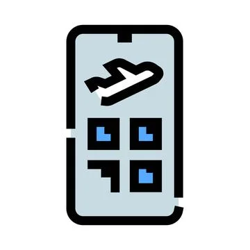 Smartphone displaying electronic boarding pass for air travel Stock Illustration