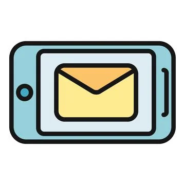 Smartphone displaying email message icon flat illustration イラスト素材