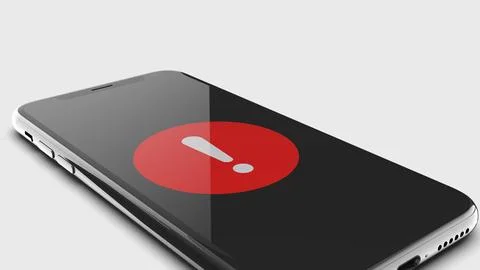 Smartphone Displaying an Error Alert Ilustración de archivo