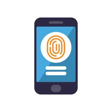 Smartphone displaying fingerprint scanner interface for user authentication Stock Illustration