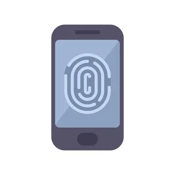 Smartphone displaying fingerprint scanner for security access Stock Illustration