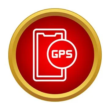 Smartphone displaying gps location tracking application icon Illustrazione stock
