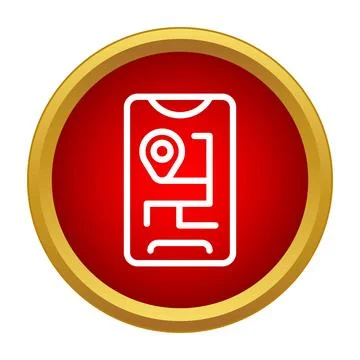 Smartphone displaying gps navigation map with location pin Stock Illustration