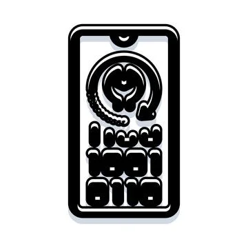 Smartphone displaying heart feedback system and binary code Stock Illustration