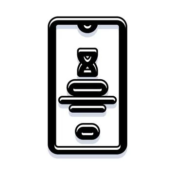 Smartphone displaying hourglass icon with loading bar Stock Illustration