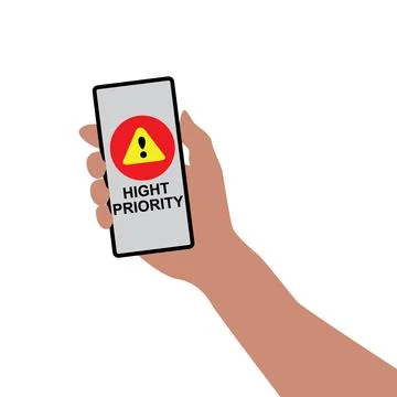 Smartphone displaying incoming alert notification Stock Illustration