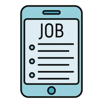 Smartphone displaying job search application hiring portal screen Stock Illustration