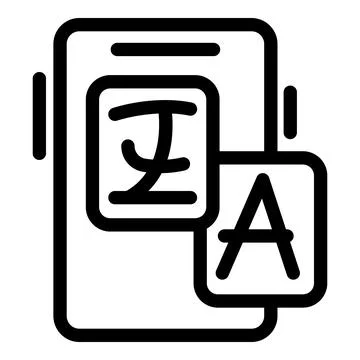 Smartphone displaying language translation app icon Stock Illustration