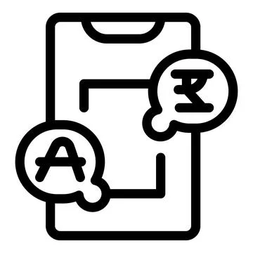 Smartphone displaying language translation app interface Stock Illustration