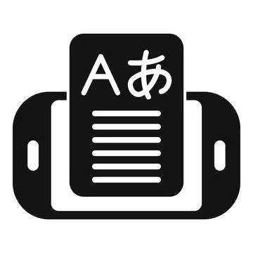 Smartphone displaying language translation app icon Stock Illustration