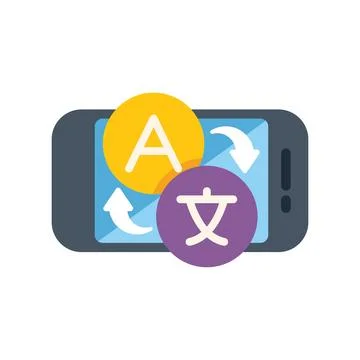 Smartphone displaying language translation application interface Stock Illustration