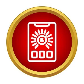 Smartphone displaying loading status with bright icon Stock Illustration