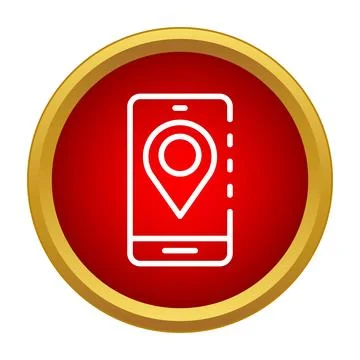 Smartphone displaying location pin on map app 스톡 일러스트